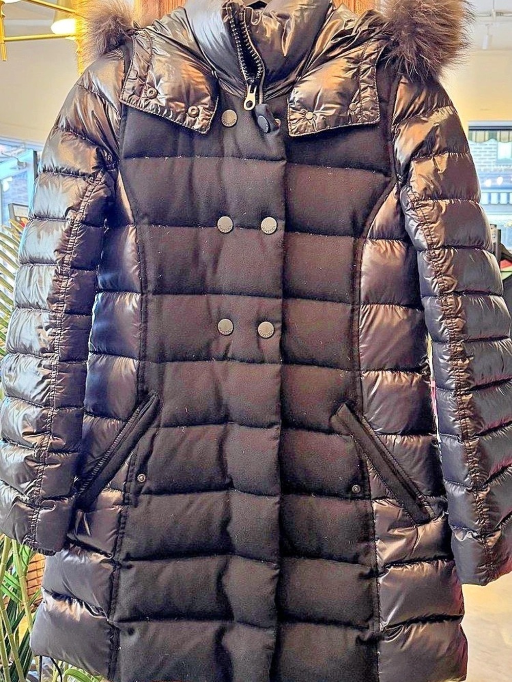 Duvetica down coat with fur trim